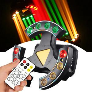 쓰리 윙 팬텀 DMX512 LED 레이저 스트로브 라이트 180W RGB 레이저 골든 스트로브 소프트 스트립 사운드 액티브 25CH DJ 파티 무대용