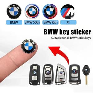 11mm 14mm 자동차 리모컨 키 엠블럼 배지 라디오 버튼 스티커 (BMW M 퍼포먼스 E39 E46 E90 E30 E60 E91 E92 F30 F31 Z4 X3 X5 X7 용)