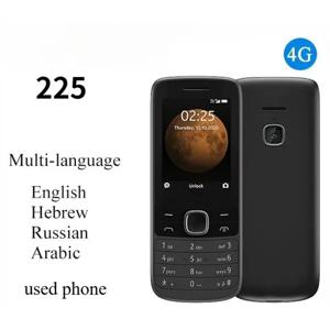 노키아 225 4G 휴대폰 2.4인치 듀얼 SIM 1150mAh 3.5mm 잭 장시간 대기 히브리어 키보드 지원 언락된 리퍼폰