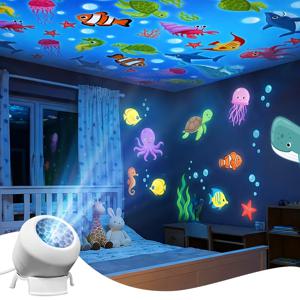 LED 별빛 바다 프로젝션 조명 360 ° 회전하는 다이나믹 야간 조명 USB 플러그인 선호하는 침실 램프를 위한 창의적인 생일 선물