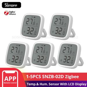 1-5PCS SONOFF SNZB-02D Zigbee 온도 습도 센서 LCD 디스플레이 스마트 홈 모니터링 모듈 Alexa Google 홈