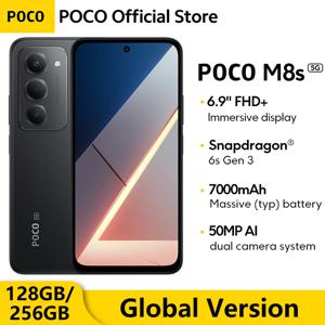 포코 M8s 글로벌 버전 5G 스마트폰 128GB 256GB 스냅드래곤 ®   6세대 3 6.9인치 144Hz 디스플레이 50MP 카메라 NFC 7000mAh 33W