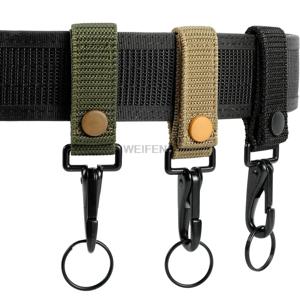 1PCS 전술 Molle 열쇠 고리 체인 기어 클립 키 ​​키퍼 키 체인 나일론 벨트 키 홀더 야외 Carabiners 행거 버클 후크