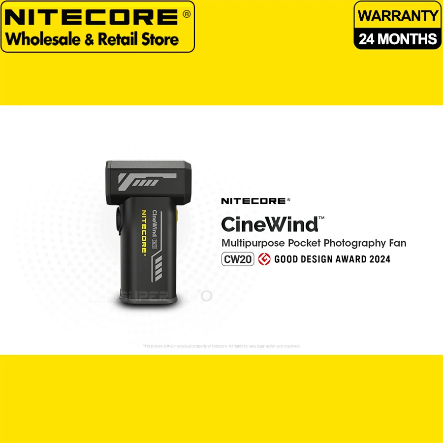 전기 휴대용 무단 바람 송풍기 NITECORE CW20 다목적 포켓 사진 팬