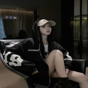 레터 후드 커플 후드티, 시니어 디자인 센스, 루즈한 라지 사이즈 코트, 올해 가을 겨울 신상