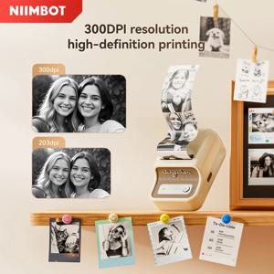 니임봇 B1 Pro/B21 Pro 프린터용 감열 사진 카드 용지 300dpi 흰색 검정색 인쇄용 접착 스티커 사진 용지