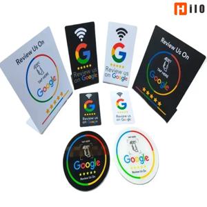 Hilo 13.56Mhz 프로그래밍 가능 Google 리뷰 카드 NFC 스테이션 테이블 NFC Google 리뷰 디스플레이 벤딩 카드 스탠딩 브랜드 브래킷