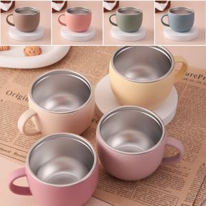 컬러 키즈 1PC 아기 스테인리스 스틸 물컵 분리형 실리콘 머그컵 BPA 프리 유아용 물병 어린이 식기