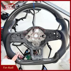 폭스바겐 골프 7 7.5 GTI GTD GTE R 2013-2020 블루 순수 카본 파이버 스티어링 휠 업그레이드 액세서리에 적합