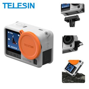 텔레신 실리콘 보호 케이스 DJI 오스모 액션 6 렌즈 캡 카메라 낙하 방지 케이스 안전 핸드 로프 포함