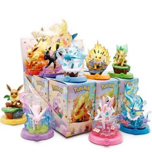 포켓몬 Eeveelution Espeon Sylveon Glaceon Leafeon Vaporeon Umbreon Flareon 애니메이션 피규어 모델 블라인드 박스 장난감 생일 선물