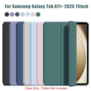 삼성 갤럭시 탭 A11 플러스 A11+ 2025 11'' SM-X230/X235/X236B용 삼단 접이식 플립 케이스, 마그네틱 스탠드 PU 가죽 보호 커버