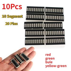 10PCS LED 막대 그래프 디스플레이 10 세그먼트 20 핀 LED 디지털 튜브 표시기 모듈 DIY 프로젝트용 빨간색/녹색/파란색/노란색 녹색