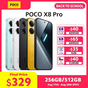 POCO X8 Pro 스마트폰 글로벌 버전 디멘시티 8500-울트라 NFC 6.59인치 1.5K 디스플레이 100W 하이프차지 6500mAh 50MP 카메라 5G NFC