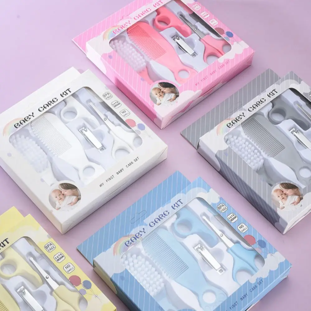 아기 미용 키트 6종, 손가락 꼬임 방지 손톱깎이, 부드러운 헤어 브러쉬, 신생아 일상 관리 빗, 엄마를 위한 훌륭한 도우미