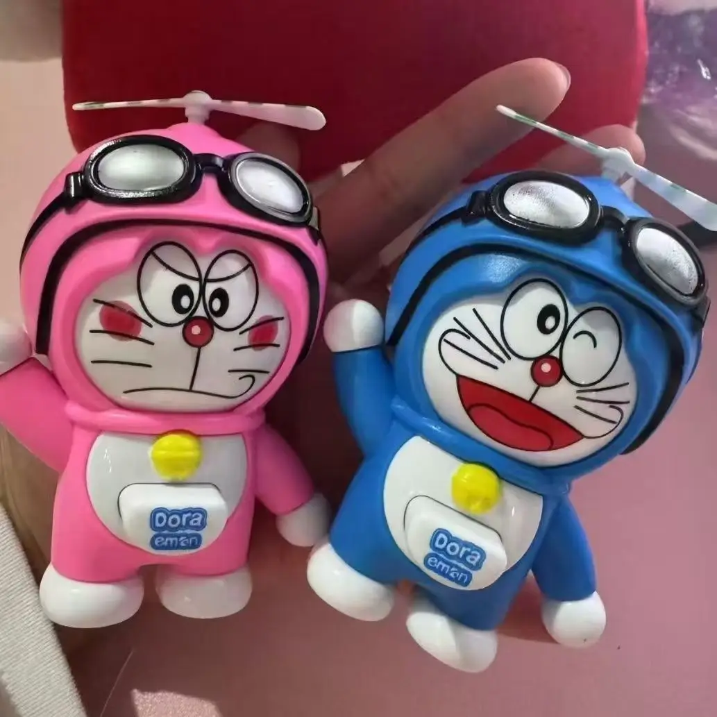 애니메이션 도라에몽 페이스 체인지 키링 회전하는 대나무 잠자리 인형 딩당 고양이 장식품 열쇠고리 생일 선물