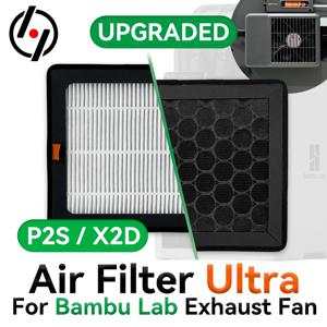 밤부랩 HEPA 13 + 활성탄 콤보 에어 필터 울트라 (P2S/X2D 외부 배기 팬 3D 프린터용) OEM 교체품