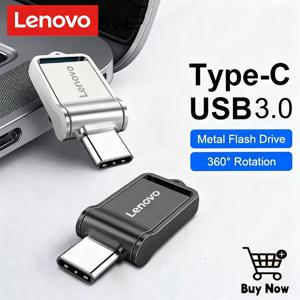 레노버 2TB OTG 펜 드라이브 타입-C 플래시 드라이브 USB 3.0 고속 메탈 펜드라이브 1TB 휴대용 방수 메모리 저장장치 U 디스크