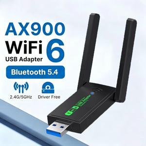 AX900 WIFI6 블루투스 5.4 USB 무선 어댑터 2.4G/5Ghz 900Mbps 듀얼 밴드 4 안테나 WiFi 네트워크 카드 동글 WIN10/11 전용