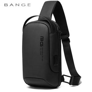 BANGE 남성용 숏 메신저 백, 남성용 방수 숏 여행용 백팩