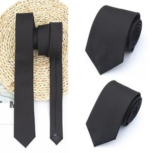 6cm,7cm,8cm 남성용 고급 블랙 타이, 단색 자카드 넥타이, 데일리 웨어 크라바트, 비즈니스, 신랑, 웨딩 파티 액세서리
