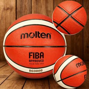 몰텐 BG3800 FIBA 승인 농구공, 공식 사이즈 7 실내/외 게임용 공, 뛰어난 그립감을 제공하는 내구성 있는 합성 가죽