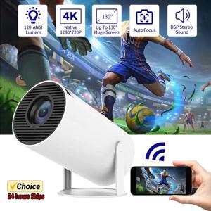 핫세일 미니 HY300 스마트 프로젝터 안드로이드 13 OS 네이티브 1080P 4K 지원 자동 WiFi 6 BT5.0 휴대용 홈시어터 프로젝터