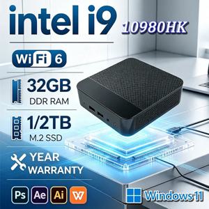 미니 PC 코어 i9 10980HK 윈도우 11 컴퓨터 16GB 32GB DDR4 1TB 2TB SSD 4K HD 게이밍 미니 컴퓨터 데스크탑 PC 게이머용