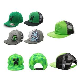 2026 Minecrafte Creeper 메쉬 트럭 운전사 모자 조정 가능한 스냅백 캡 픽셀 게임 야구 모자 야외 태양 모자 코스프레 액세서리