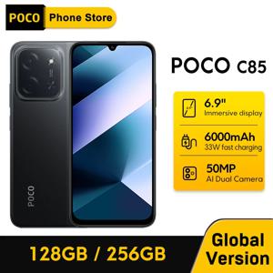 최신 POCO C85 글로벌 버전 휴대폰 NFC 128/256GB MTK Helio G81 울트라 6000mAh 배터리 6.9인치 디스플레이 50MP 카메라