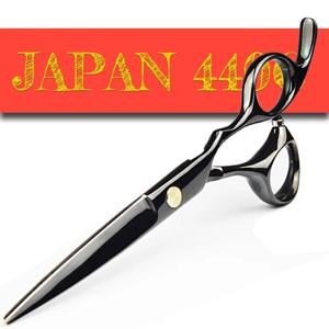일본 440C 티타늄 Qlating 이발사 미용사 용 전문 가위 5.5 / 6.0 절단 가위 검은 머리 가위