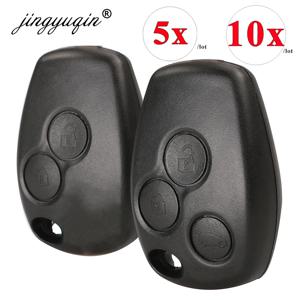 Jingyuqin 5/10pcs 버튼 원격 키 쉘 케이스 Renault Espace Laguna Duster Logan DACIA Sandero Clio Kangoo Nissan No Blade