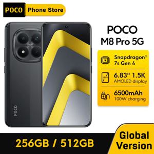 【월드 프리미어】POCO M8 Pro 5G 스마트폰 글로벌 버전 스냅드래곤 7s Gen 4 6.83인치 1.5K 120Hz 디스플레이 6500mAh 배터리 100W NFC