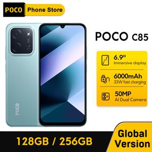 POCO C85 글로벌 버전 스마트폰 미디어텍 헬리오 G81-울트라 6.9인치 도트 드롭 디스플레이 6000mAh 배터리 50MP 듀얼 카메라 33W NFC IP64