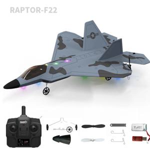 2024 새로운 F22S 2.4G 4CH 3D6G RC 비행기 랩터 F22 전투기 WLtoys A180 업그레이드 버전 자이로 스코프 아웃 도어 완구가있는 LED 라이트