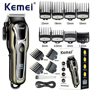 Kemei KM-PG1990A USB 충전식 전기 헤어 클리퍼, 전문 무선 남성 헤어 트리머, 남성 헤어 커팅 머신, 이발사