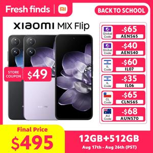 글로벌 버전 샤오미 MIX 플립 스마트폰 50MP 라이카 카메라 12GB 램 512GB 롬 스냅드래곤 8 Gen 3 CPU 미 폴더블 디스플레이