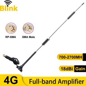DTU 캐비닛용 마그네틱 베이스 18dBi 고이득 신호 부스터 700-2700MH SMA Male이 있는 실외 4G LTE 풀 밴드 안테나 증폭기