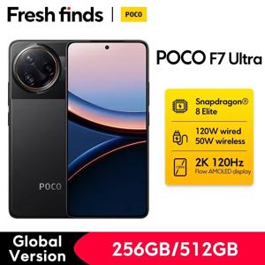 POCO F7 Ultra 5G 스마트폰 글로벌 버전 스냅드래곤 8 엘리트 6.67인치 2K 120Hz AMOLED 디스플레이 5300mAh 120W NFC IP68