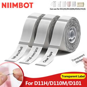 Niimbot D11 D110 D11H D110M D101 라벨 프린터 스티커 NiiMBOT 교체 용 공식 용지 투명 투명 방수 용지