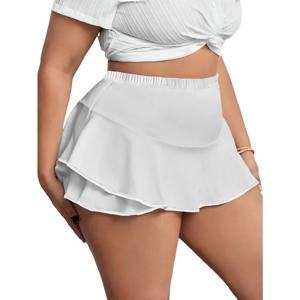 플러스 사이즈 1XL-5XL 여성용 스커트 섹시한 주름 홈 스커트 레깅스가있는 스커트 솔리드 컬러 스커트