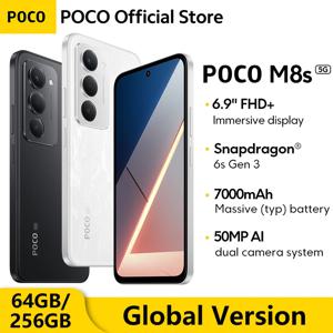 글로벌 버전 포코 M8s 5G 스마트폰 128GB 256GB 스냅드래곤 ®   6세대 3 6.9인치 144Hz 디스플레이 50MP 카메라 NFC 7000mAh 33W