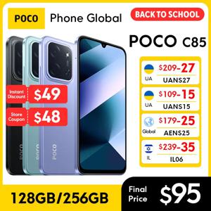 새로운 포코 C85 글로벌 버전 스마트폰 128GB 256GB 미디어텍 Helio G81-Ultra 6.9인치 도트 드롭 디스플레이 50MP 메인 카메라 6000mAh NFC
