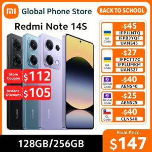 글로벌 버전 신형 샤오미 레드미 노트 14S 스마트폰 5000mAh 120Hz 6.67인치 AMOLED 디스플레이 MTK 헬리오 G99 200MP 67W 하이퍼 차지