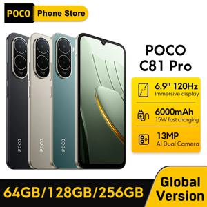 새로운 POCO C81 Pro 스마트폰 글로벌 버전 UNISOC T7250 6000mAh 15W 충전 6.9인치 120Hz 디스플레이 13MP 카메라