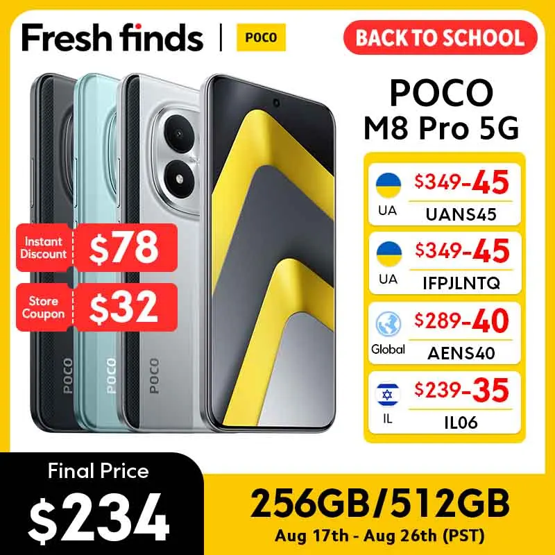 【월드 프리미어】POCO M8 Pro 5G 스마트폰 글로벌 버전 스냅드래곤 7s Gen 4 6.83인치 1.5K 120Hz 디스플레이 6500mAh 배터리 100W NFC