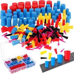 A60z250pcs 8가지 크기 실리콘 콘 플러그 키트 파우더 코팅 키트 에어컨 배수 콘 플러그 (파우더 코팅용)