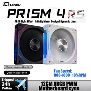 LDPCSJ 프리즘 5 프로 120mm RGB 팬 ARGB PC 케이스 환풍기 4핀 PWM 5V-3핀 CPU 수냉 쿨러 게이밍 PC 쿨링 키트 RGB 팬