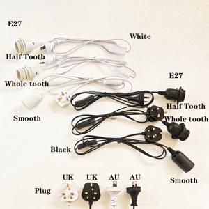 DIY E27 램프 홀더 1.8m AU/UK 플러그 전원 코드 램프 베이스 소켓 LED 펜던트 조명 헤드 303 스위치 연장 케이블 포함