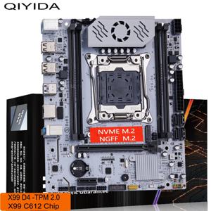 QIYIDA X99 마더보드 D4-TPM2.0 LGA 2011 3 M.2 슬롯 지원 X99 C612칩 DDR4 메모리 SATA3.0 USB3.0 PCI16X